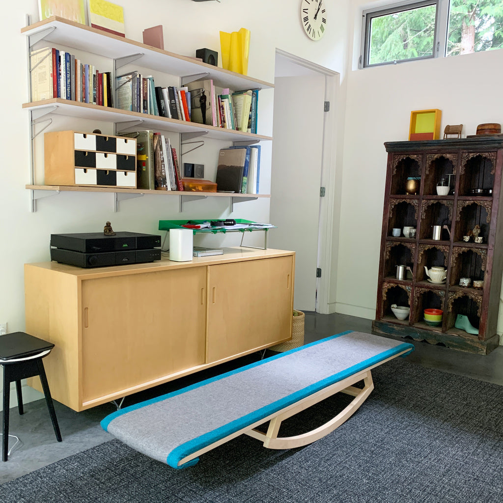 Lull...to soothe or quiet. Photo of the Lull incline board in the home of Robin and David.